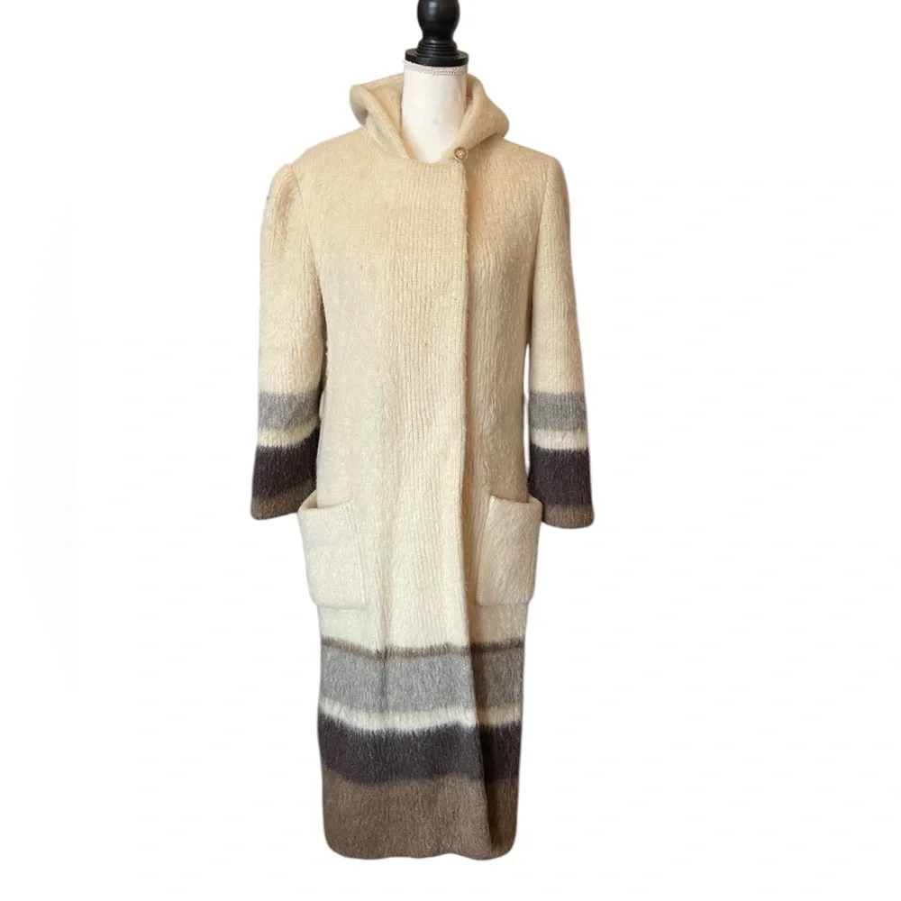 Vintage 70s Icelandic Wool Trench Coat Hooded by Hilda LTD